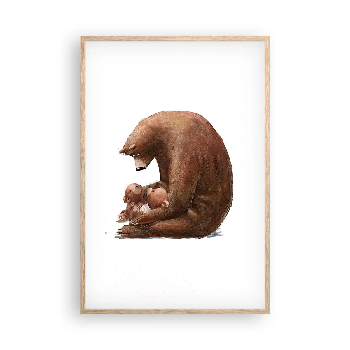Plakat w ramie jasny dąb - Słodkich snów, dzieciaki - 61x91 cm