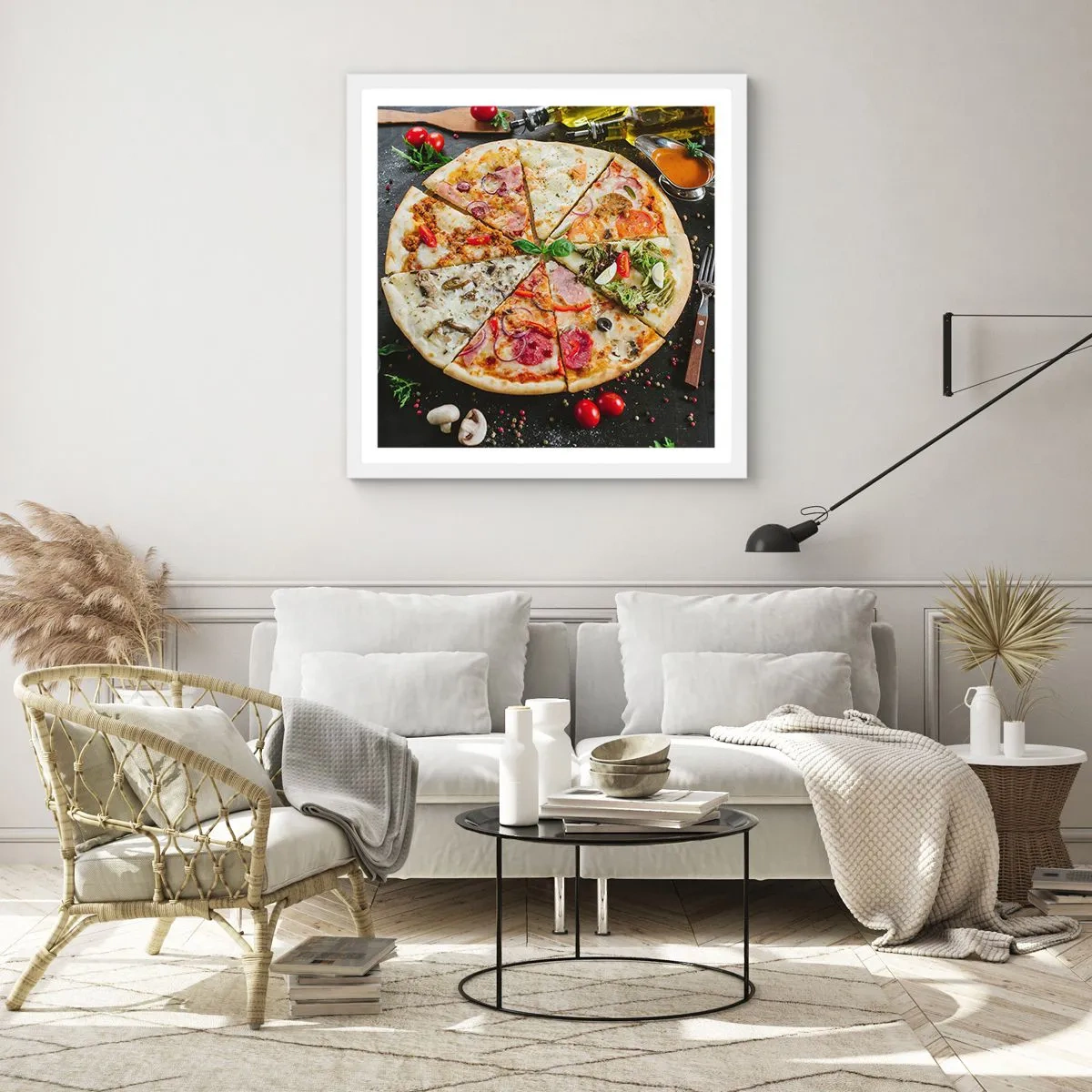 Plakat w białej ramie - Wachlarz smaków - 60x60 cm