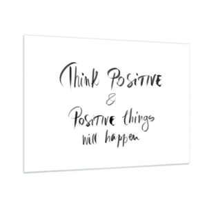 Obraz na szkle - Motywacyjny napis w minimalistycznym stylu - 100x70cm - Jak żyć? - Nowoczesna dekoracja ścienna do salonu, kuchni i sypialni ARTTOR