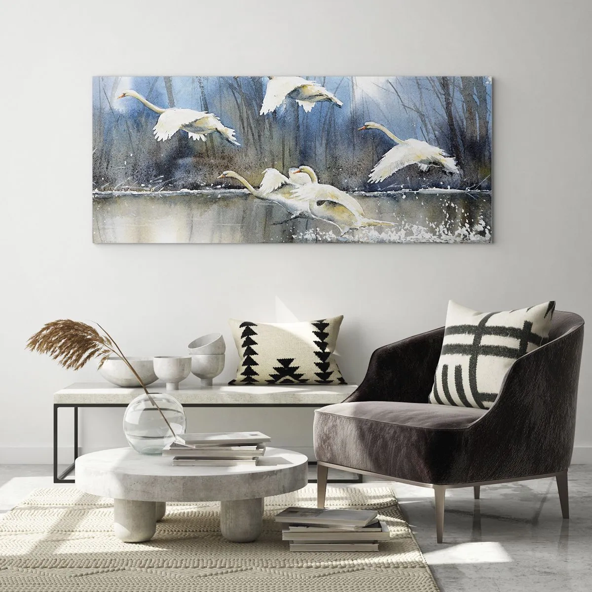 Obraz na szkle - Jak w baśni o dzikich łabędziach - 100x40 cm