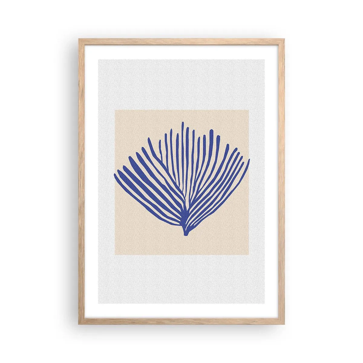 Plakat w ramie jasny dąb - Niebieski wachlarz - 50x70 cm