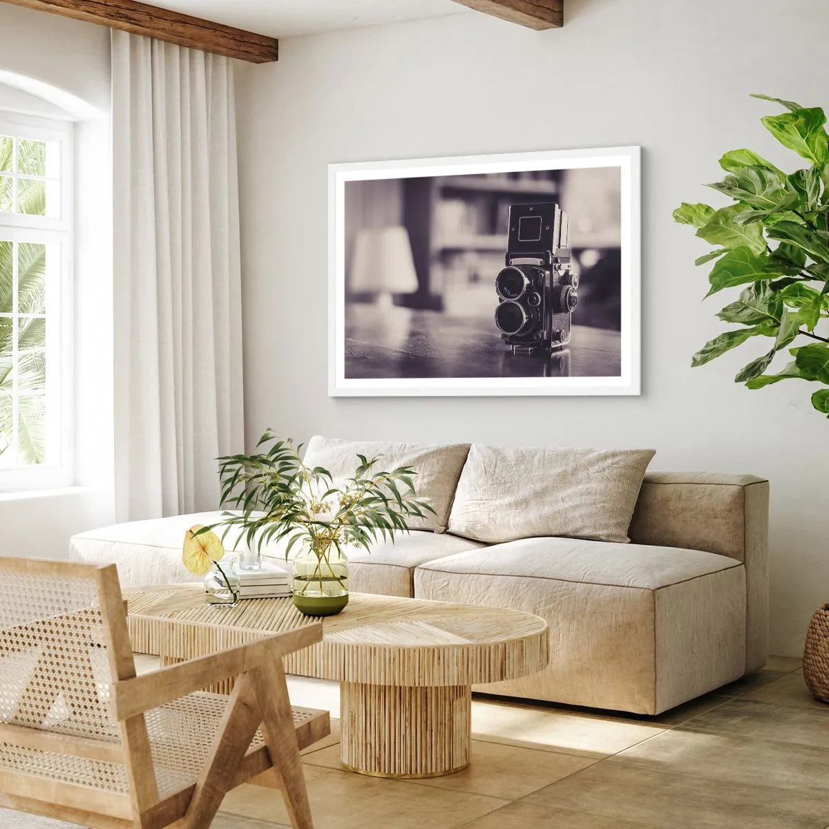 Plakat w białej ramie - Magia starej fotografii - 100x70 cm