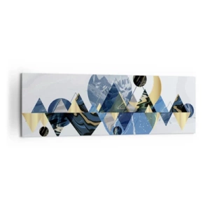 Obraz na płótnie - Abstrakcyjne geometryczne wzory z motywem gór - 160x50cm - Pejzaż geometryczny - Nowoczesna dekoracja ścienna do salonu i sypialni ARTTOR