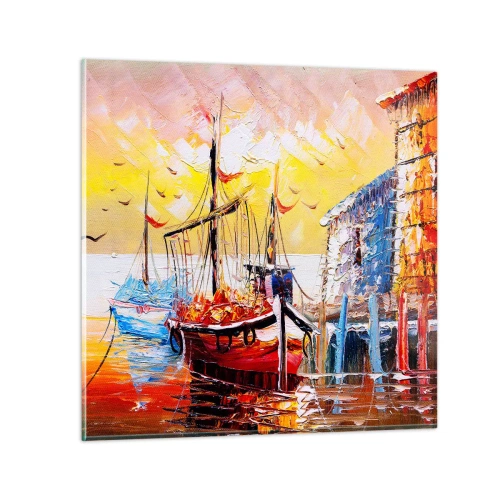 Obraz na szkle - Szczęśliwy powrót - 30x30 cm