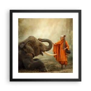 Plakat w czarnej ramie - Spotkanie w podróży - 40x40 cm