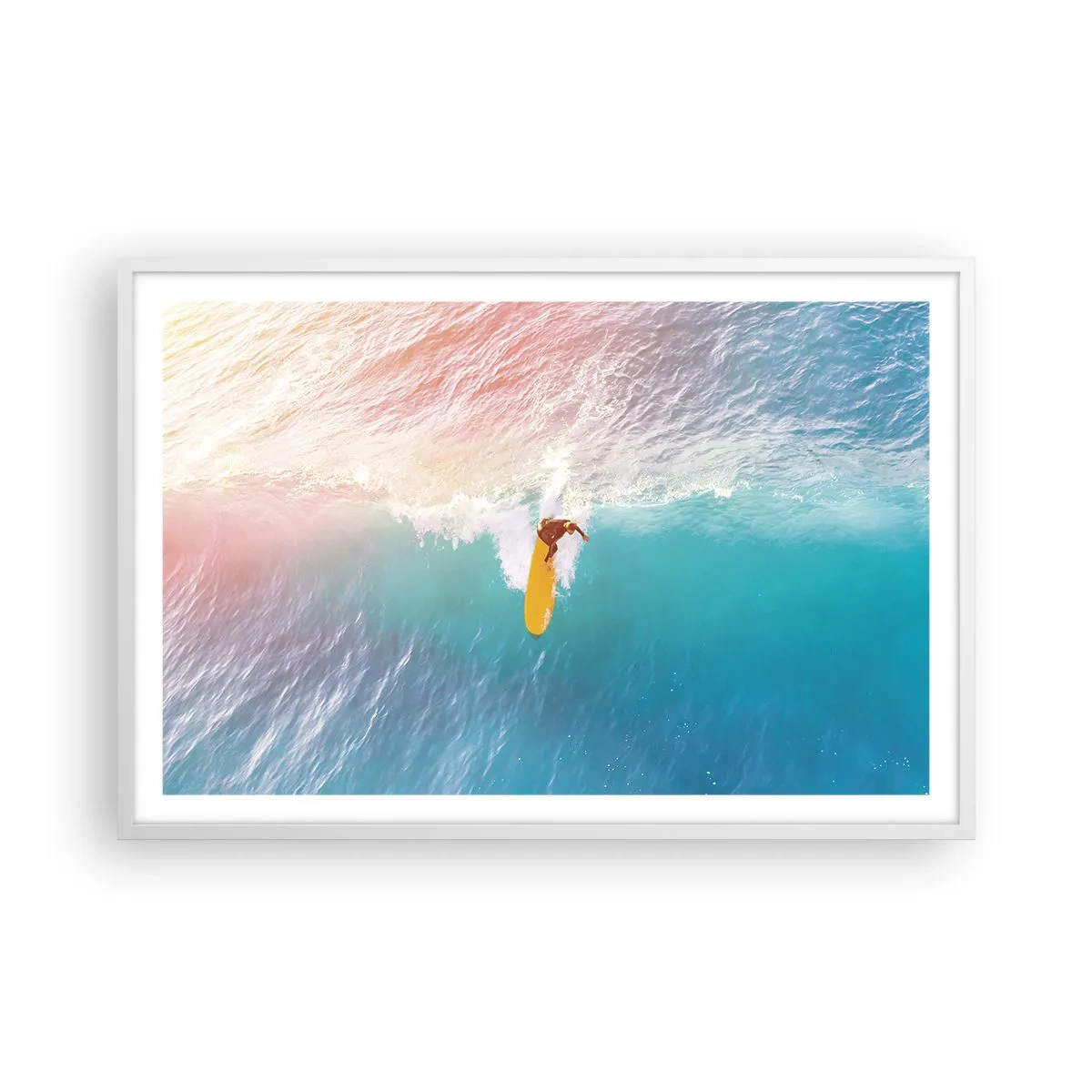 Plakat w białej ramie - Oceaniczny jeździec - 91x61 cm