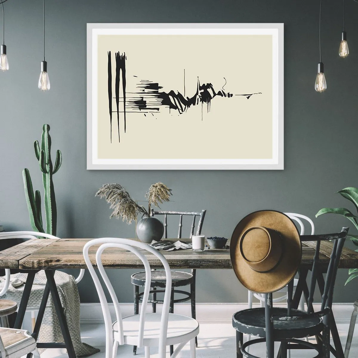 Plakat w białej ramie - Abstrakcja pośpieszna - 40x30 cm