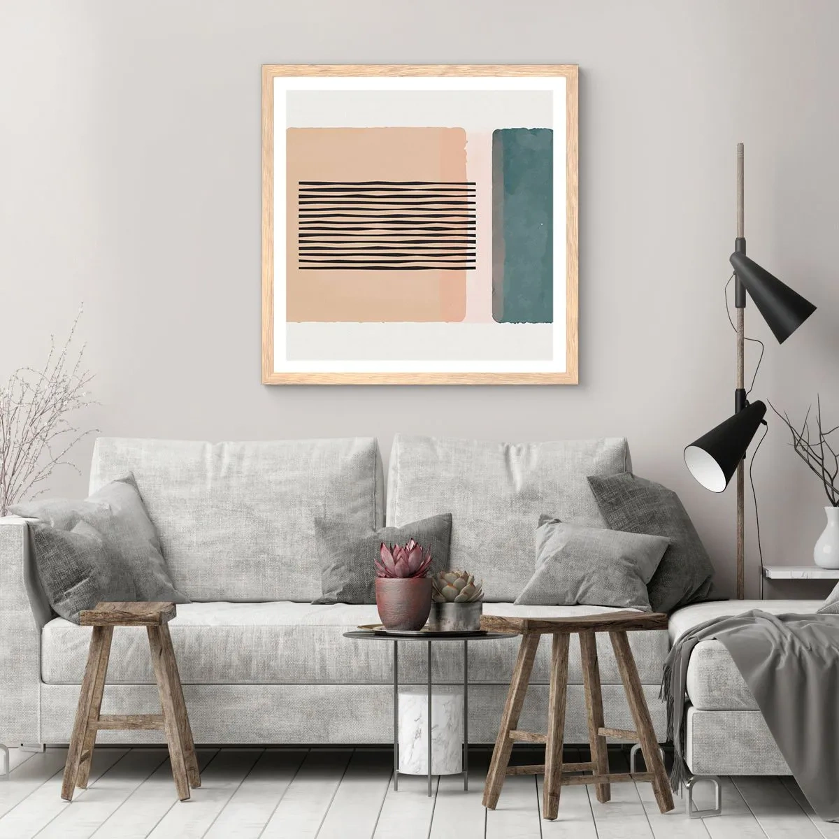 Plakat w ramie jasny dąb - Wszystko w porządku - 30x30 cm