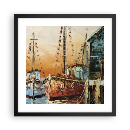 Plakat w czarnej ramie - Spokojny powrót - 40x40 cm