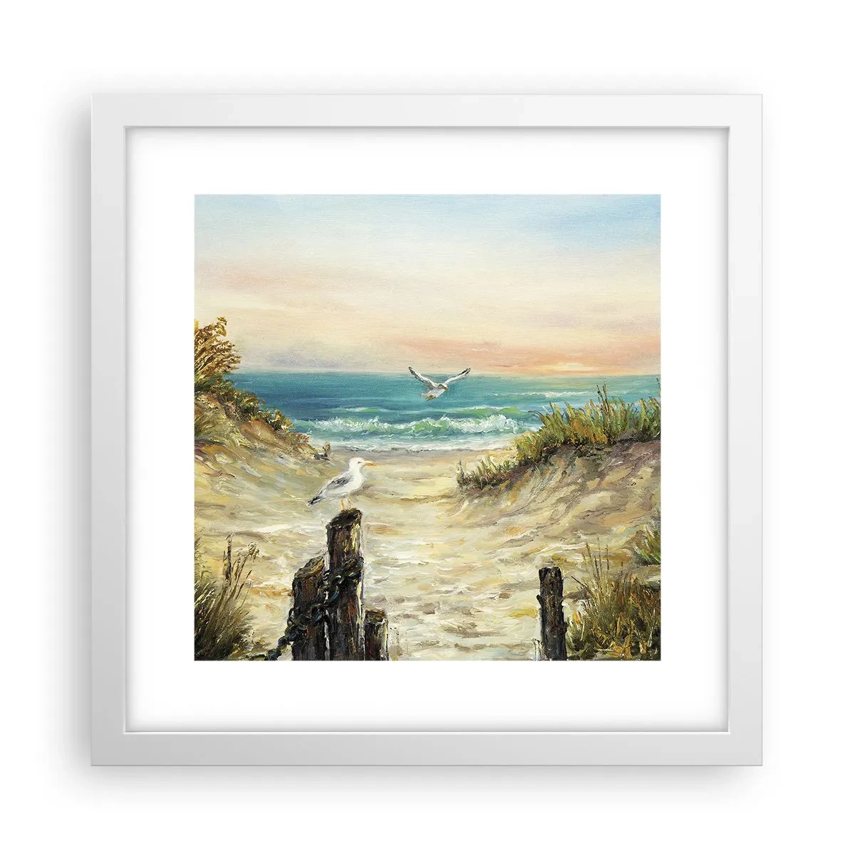 Plakat w białej ramie - Bezwietrzne zacisze - 30x30 cm