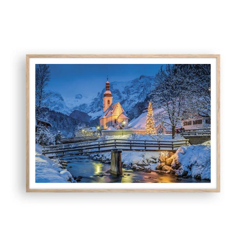 Plakat w ramie jasny dąb - Duch Świąt - 100x70 cm