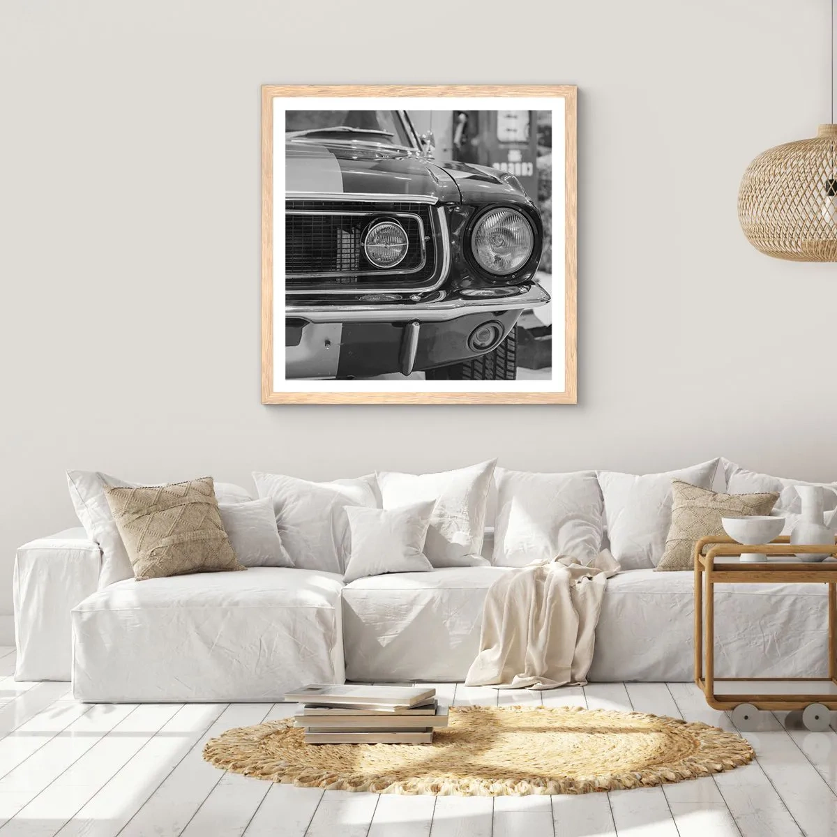 Plakat w ramie jasny dąb - Ostra jazda - 50x50 cm