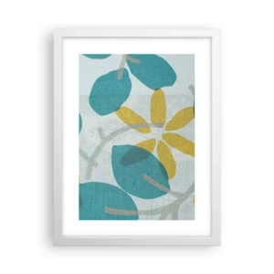 Plakat w białej ramie - Wśród lazurowych liści - 30x40 cm