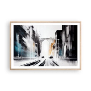 Plakat w ramie jasny dąb - Studium miasta: architektura i ruch - 91x61 cm