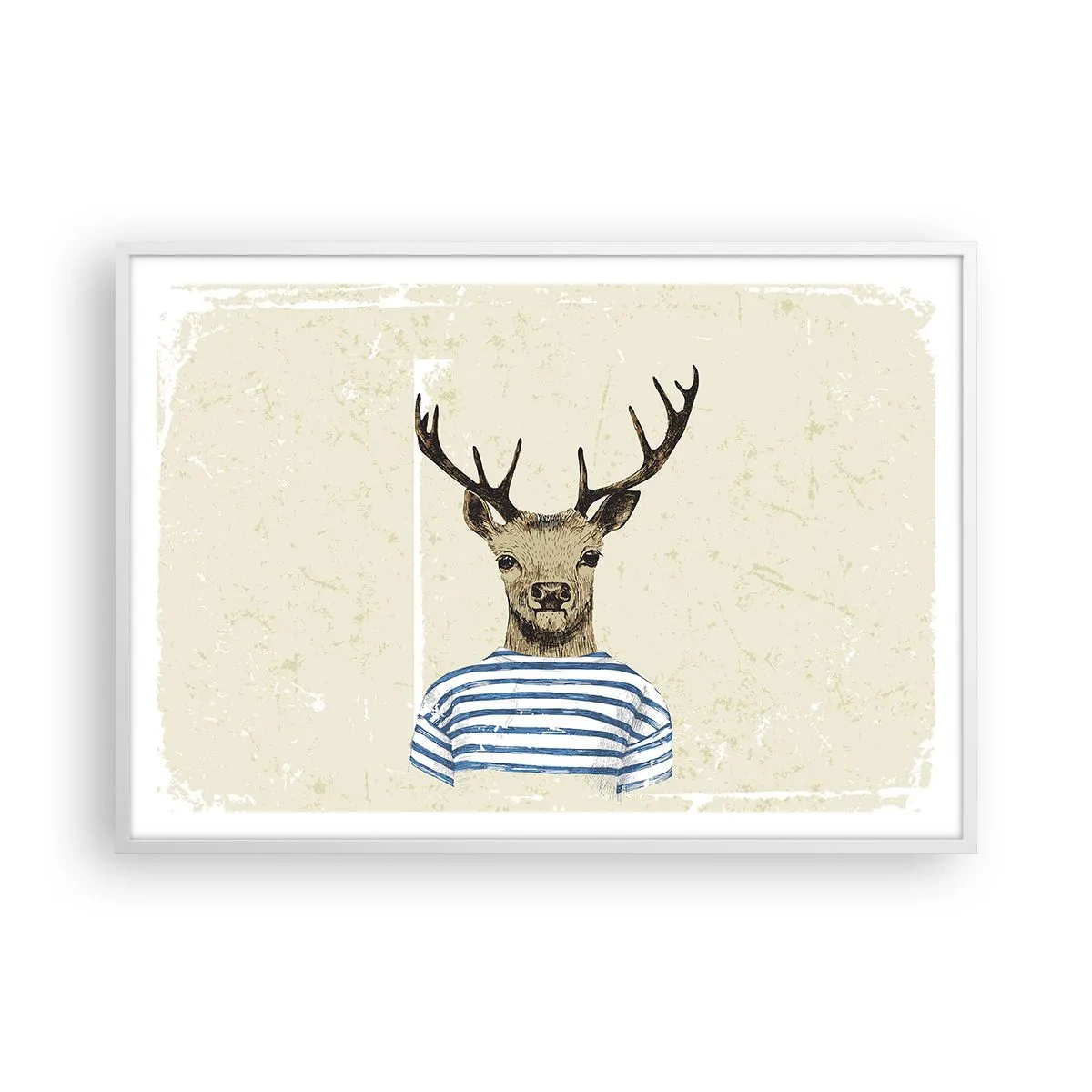 Plakat w białej ramie - Bo lubię koszulki w paski! - 100x70 cm