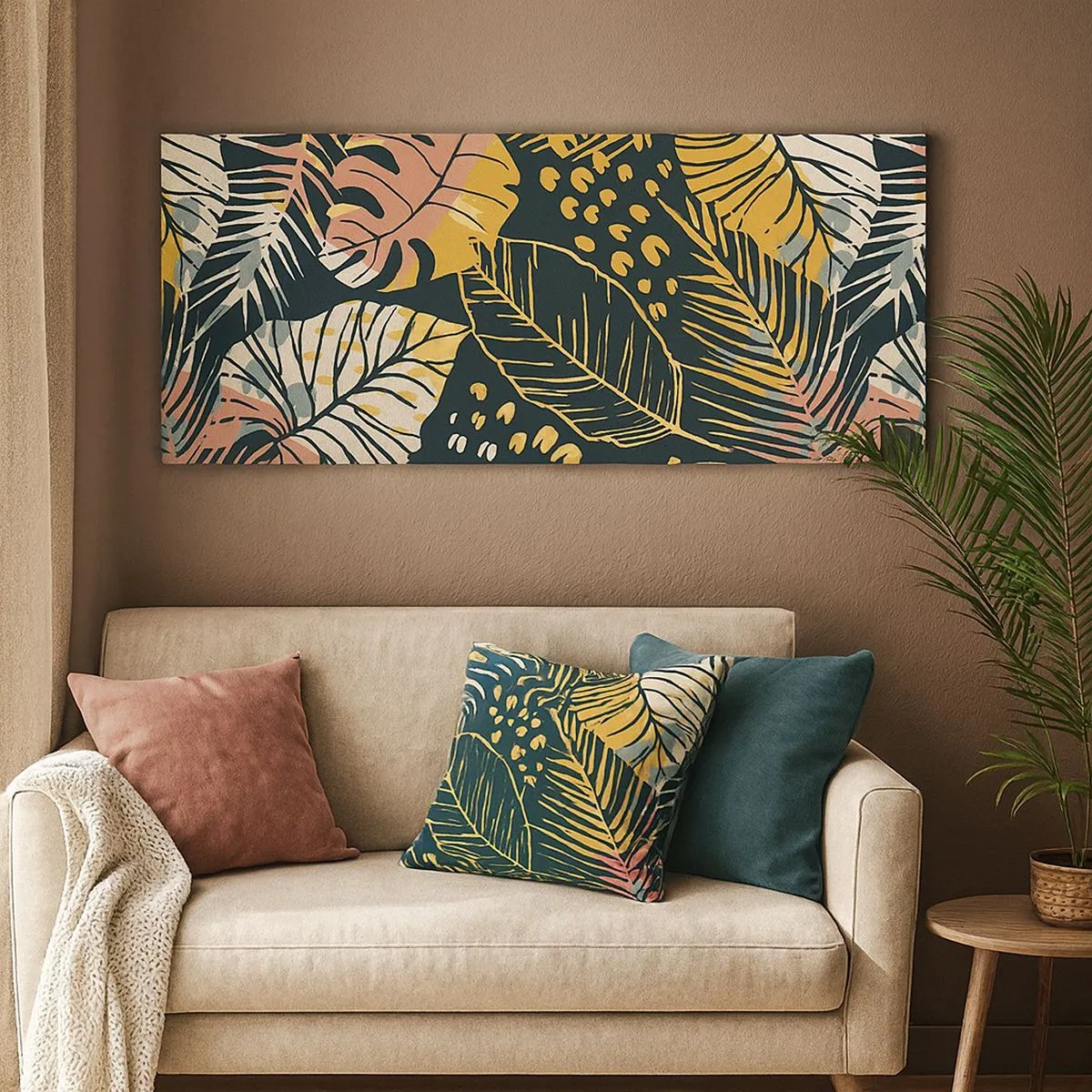 Obraz na płótnie - Liściasta fantazja - 100x40 cm