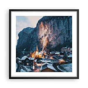 Plakat w czarnej ramie - Świetlisty duch zimy - 50x50 cm
