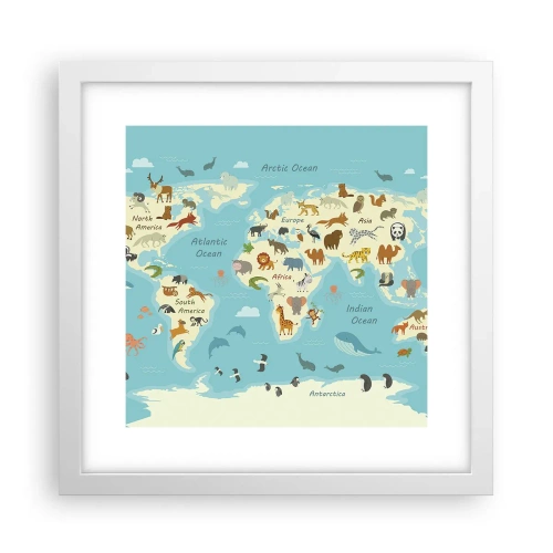 Plakat w białej ramie - Dobrzy sąsiedzi - 30x30 cm