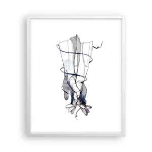 Plakat w białej ramie - Studium dotyku - 40x50 cm