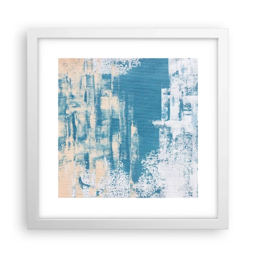 Plakat w białej ramie - Przez lodowy sopel - 30x30 cm