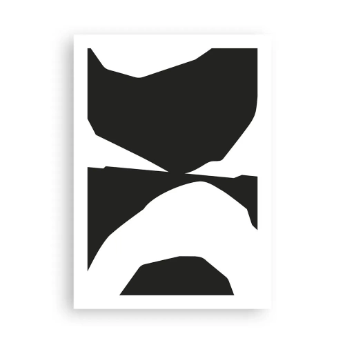 Plakat - Abstrakcyjna czarno-biała kompozycja - 50x70cm - Pozytyw -negatyw - Nowoczesna dekoracja ścienna do salonu, kuchni i sypialni ARTTOR