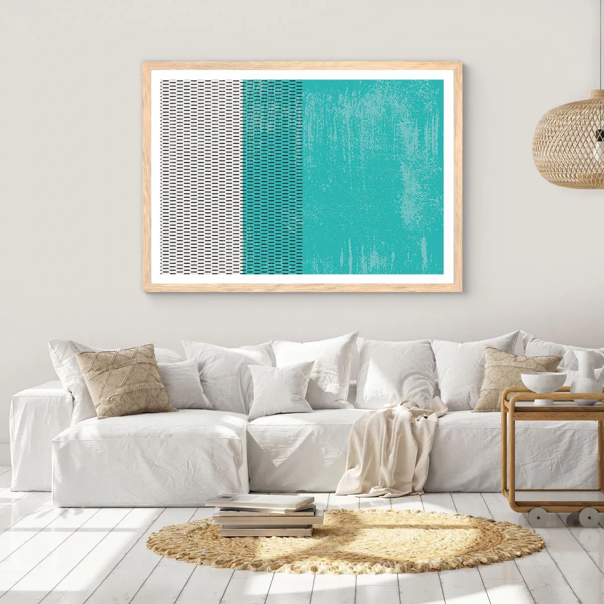 Plakat w ramie jasny dąb - Kompozycja zrównoważona - 70x50 cm