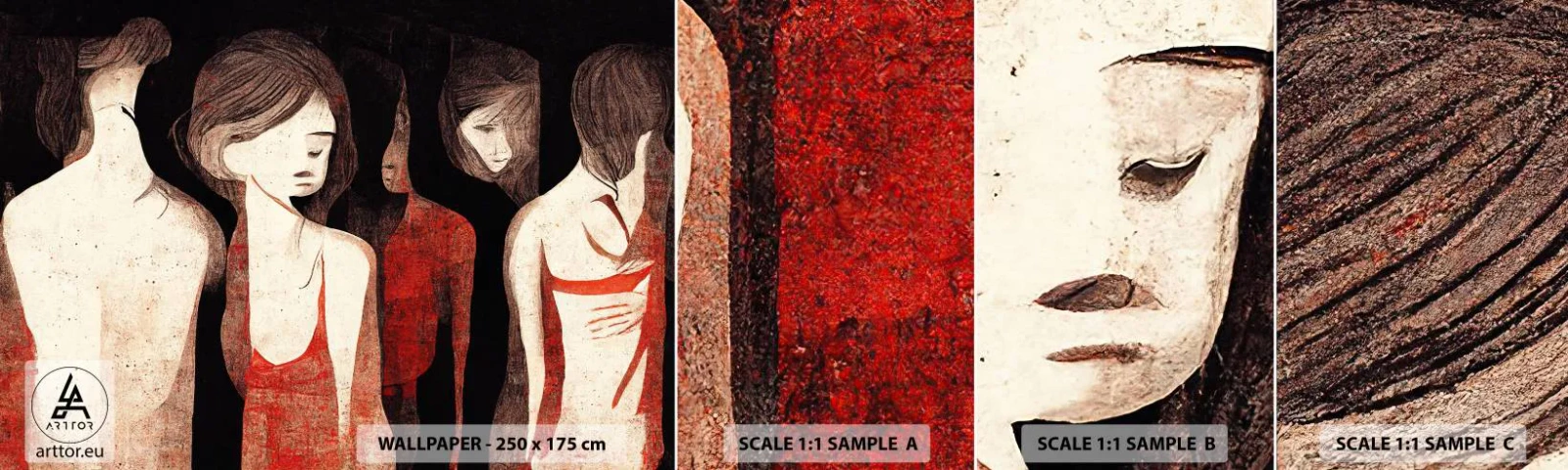 Fototapeta Próbka Standard Eco - Madonny z ciemności - Kobiety, Sztuka, Smutek - 100x30 cm