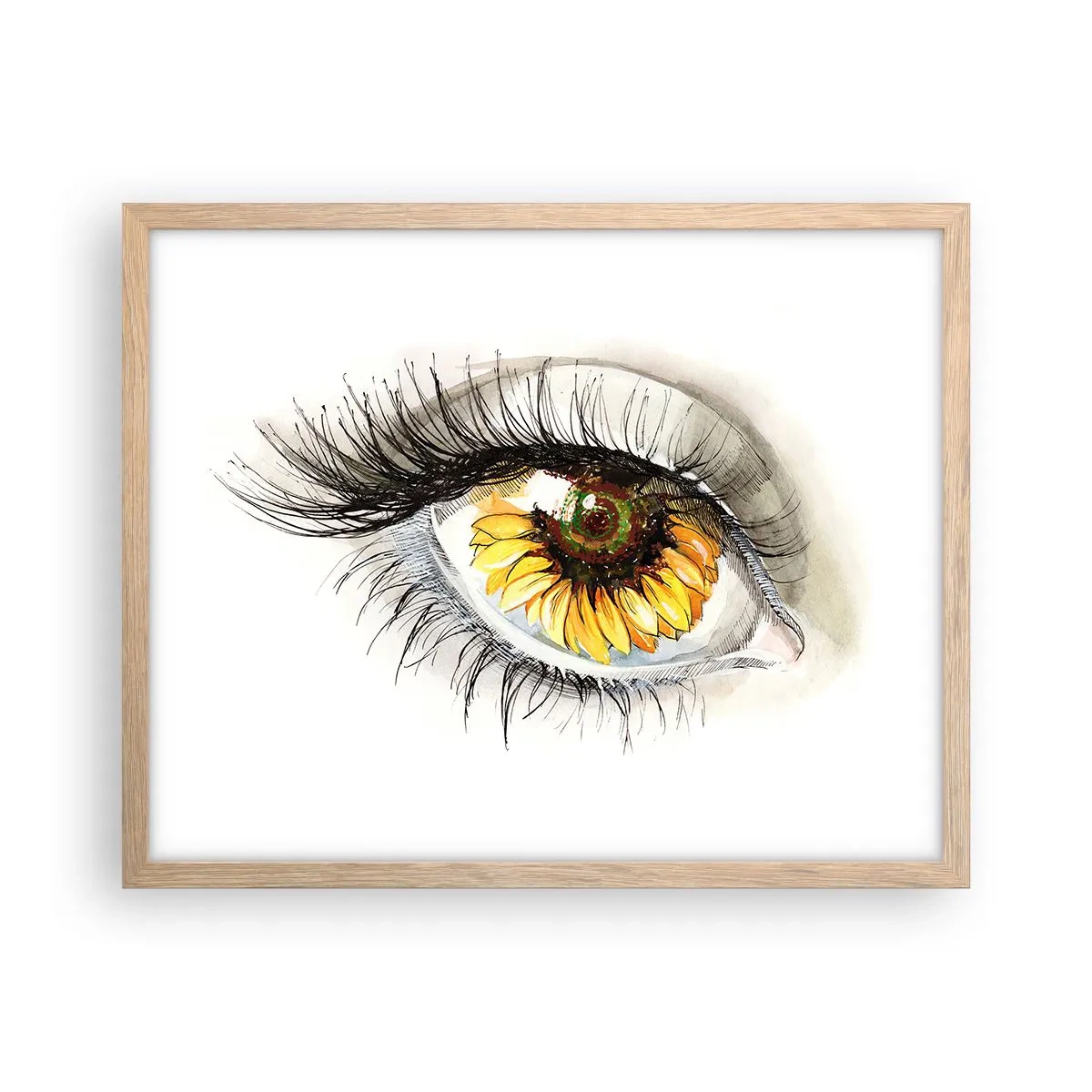Plakat w ramie jasny dąb - Spojrzenie gorące jak lato - 50x40 cm