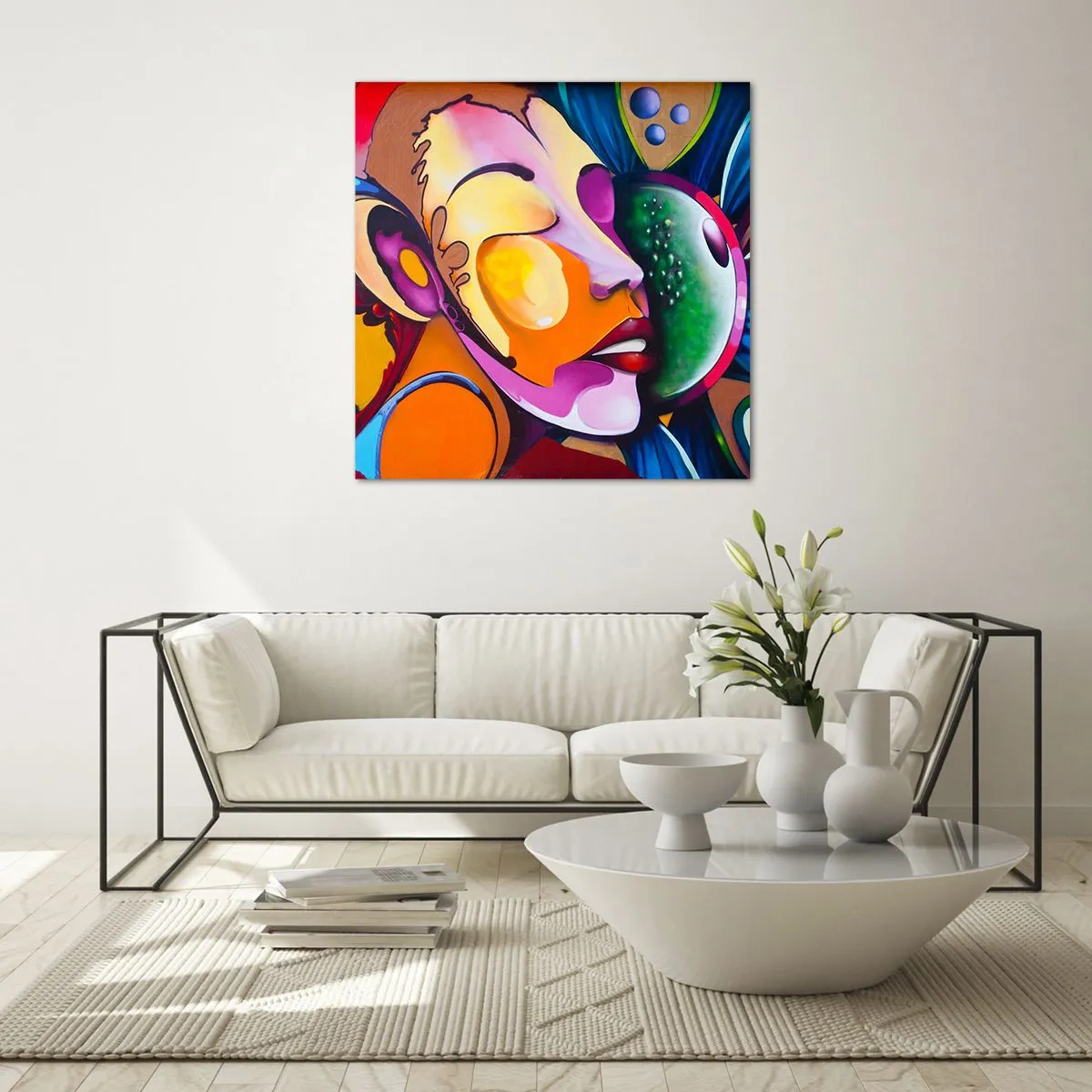 Obraz na szkle - Dotknąć kolorem - 60x60 cm