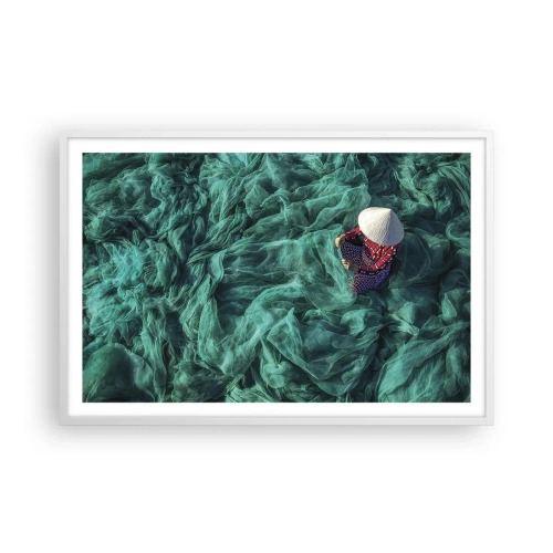 Plakat w białej ramie - W morzu sieci - 91x61 cm