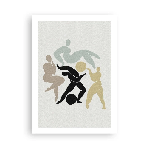 Plakat - Abstrakcyjne sylwetki postaci w dynamicznym ruchu - 50x70cm - Ruch dla zdrowia i dla urody - Nowoczesna dekoracja ścienna do salonu, kuchni i sypialni ARTTOR