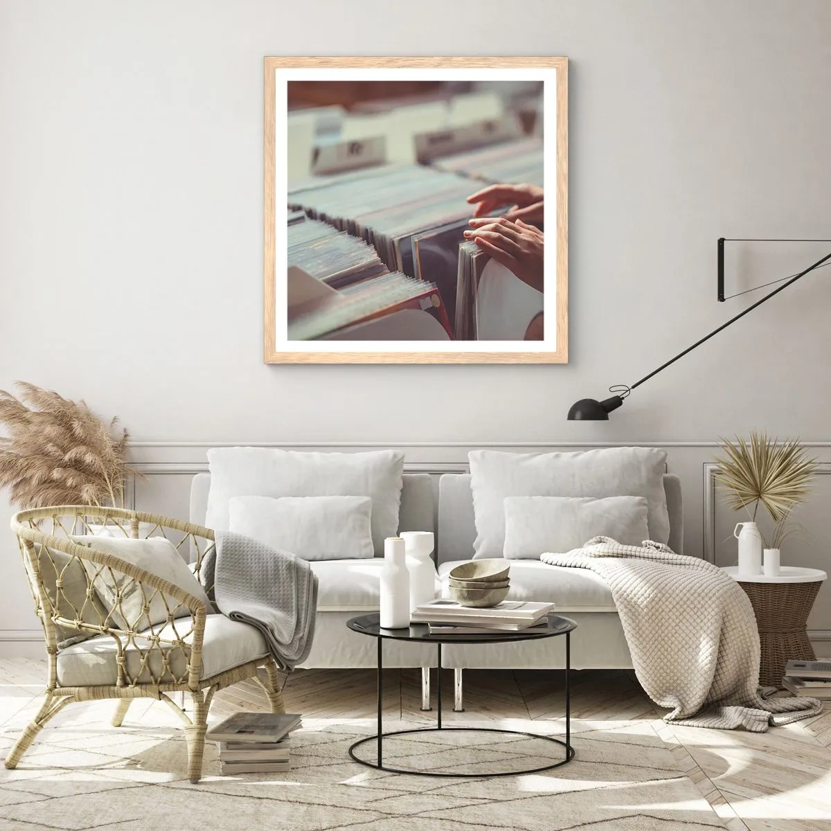 Plakat w ramie jasny dąb - W poszukiwaniu wzruszeń - 60x60 cm