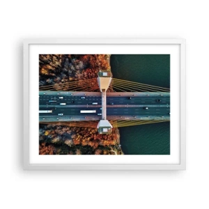 Plakat w białej ramie - ZA wodami, za lasami - 50x40 cm