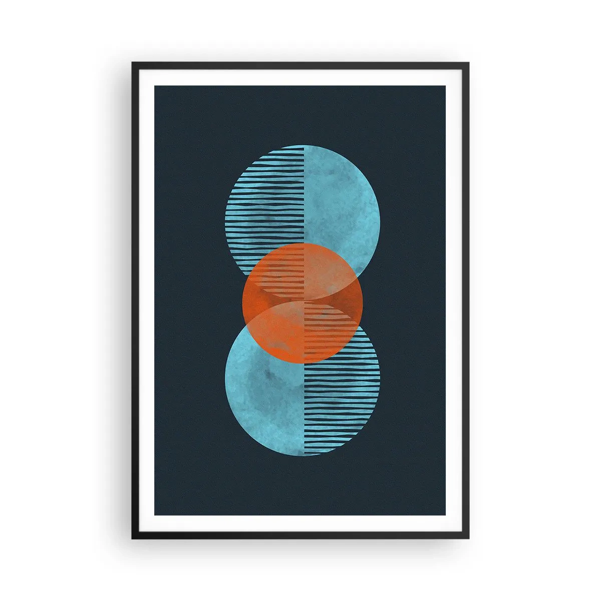 Plakat w czarnej ramie - Kompozycja symetryczna - 70x100 cm