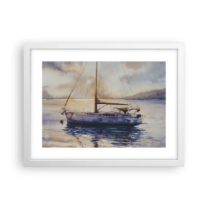 Plakat w białej ramie - Wieczór w zatoce - 40x30 cm