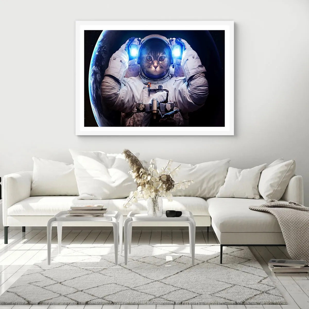 Plakat w białej ramie - Houston, macie problem - 100x70 cm