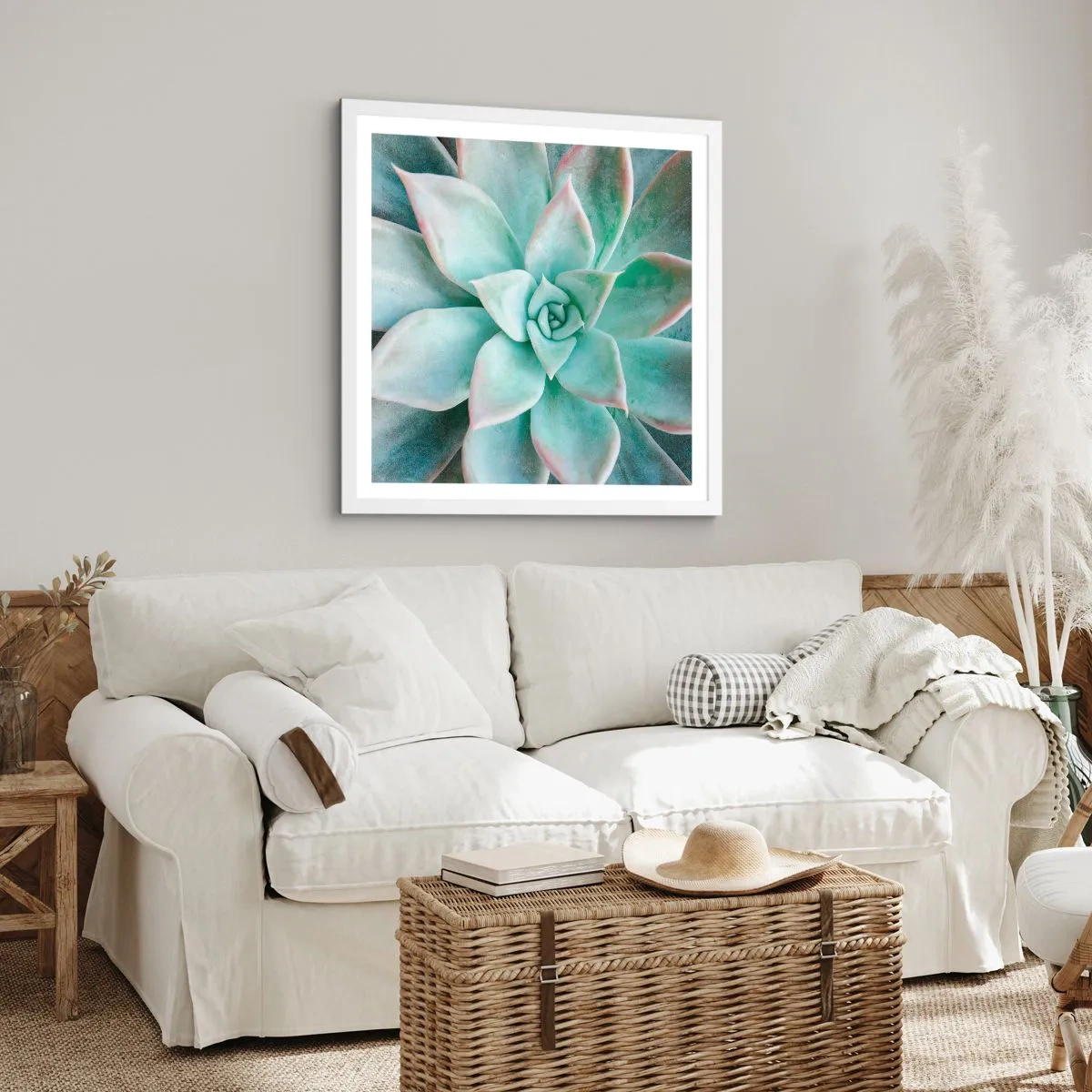 Plakat w białej ramie - Serce pustyni - 40x40 cm