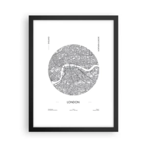 Plakat w czarnej ramie - Anatomia Londynu - 30x40 cm