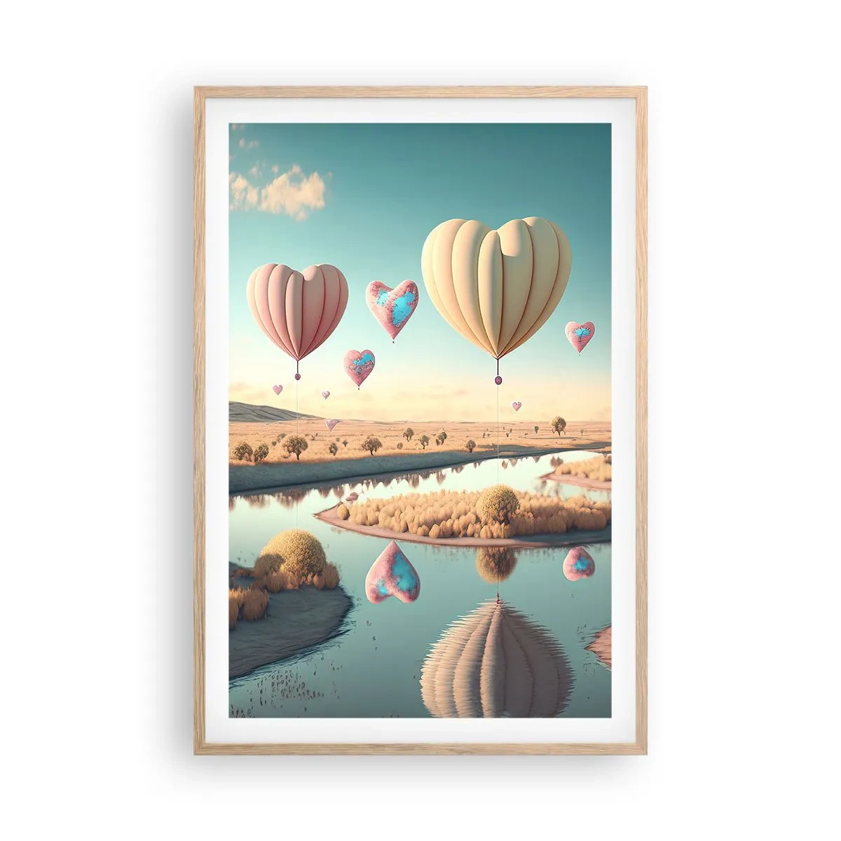 Plakat w ramie jasny dąb - Miłość pozwala wznieść się - 61x91 cm