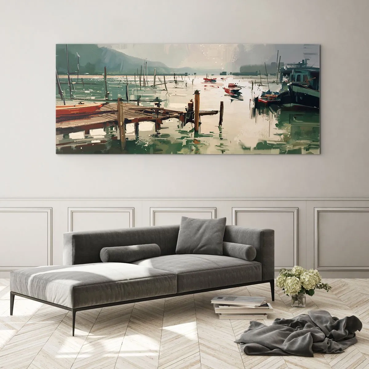 Obraz na szkle - Oblane roztopionym księżycem - 100x40 cm