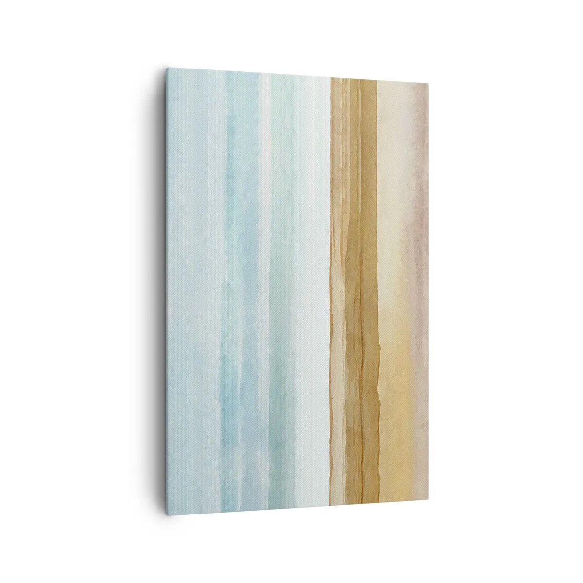 Obraz na płótnie - Abstrakcyjny pejzaż plaży w pastelowych odcieniach - 80x120cm - Ukojenie - Nowoczesna dekoracja ścienna do salonu i sypialni ARTTOR