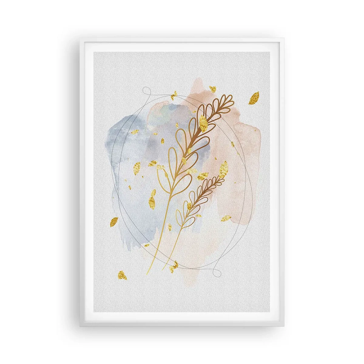 Plakat w białej ramie - Złoty podmuch - 70x100 cm