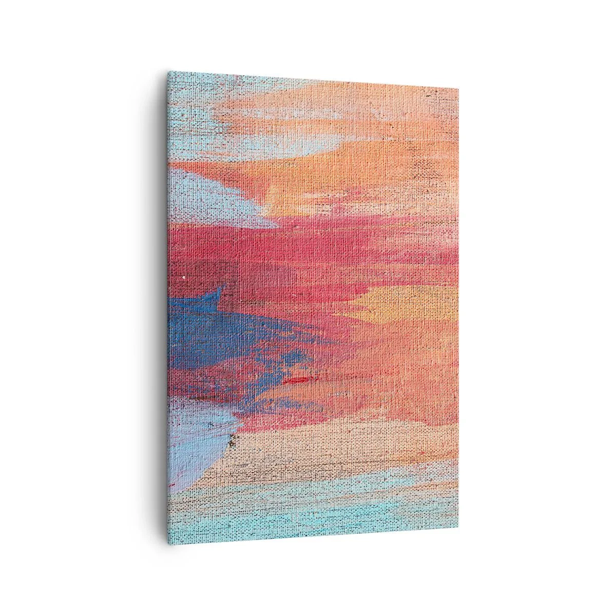 Obraz na płótnie - Kolorowe abstrakcyjne pociągnięcia pędzla - 70x100cm - Spłynąć tęczą - Nowoczesna dekoracja ścienna do salonu i sypialni ARTTOR