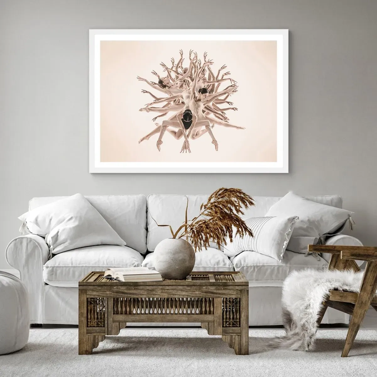 Plakat w białej ramie - Rozkwitanie w tańcu - 91x61 cm