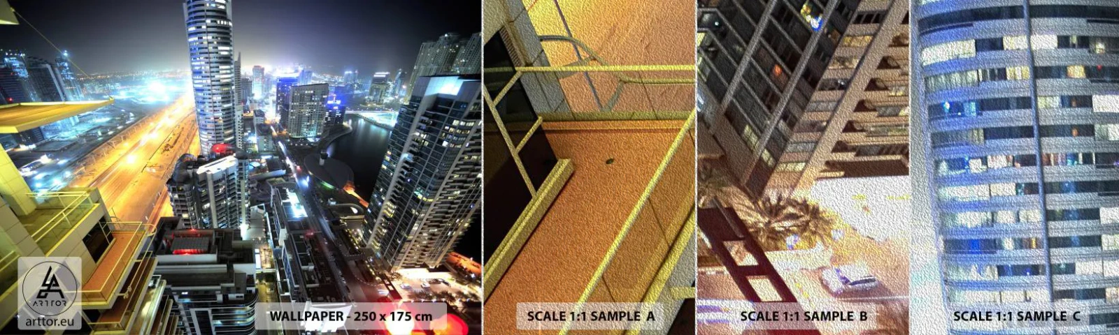 Fototapeta Próbka Premium Sand - Cud na pustyni - Miasto, Dubaj, Architektura - 100x30 cm