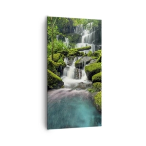 Obraz na płótnie - Turkus, szafiry i płynne srebro - 65x120 cm