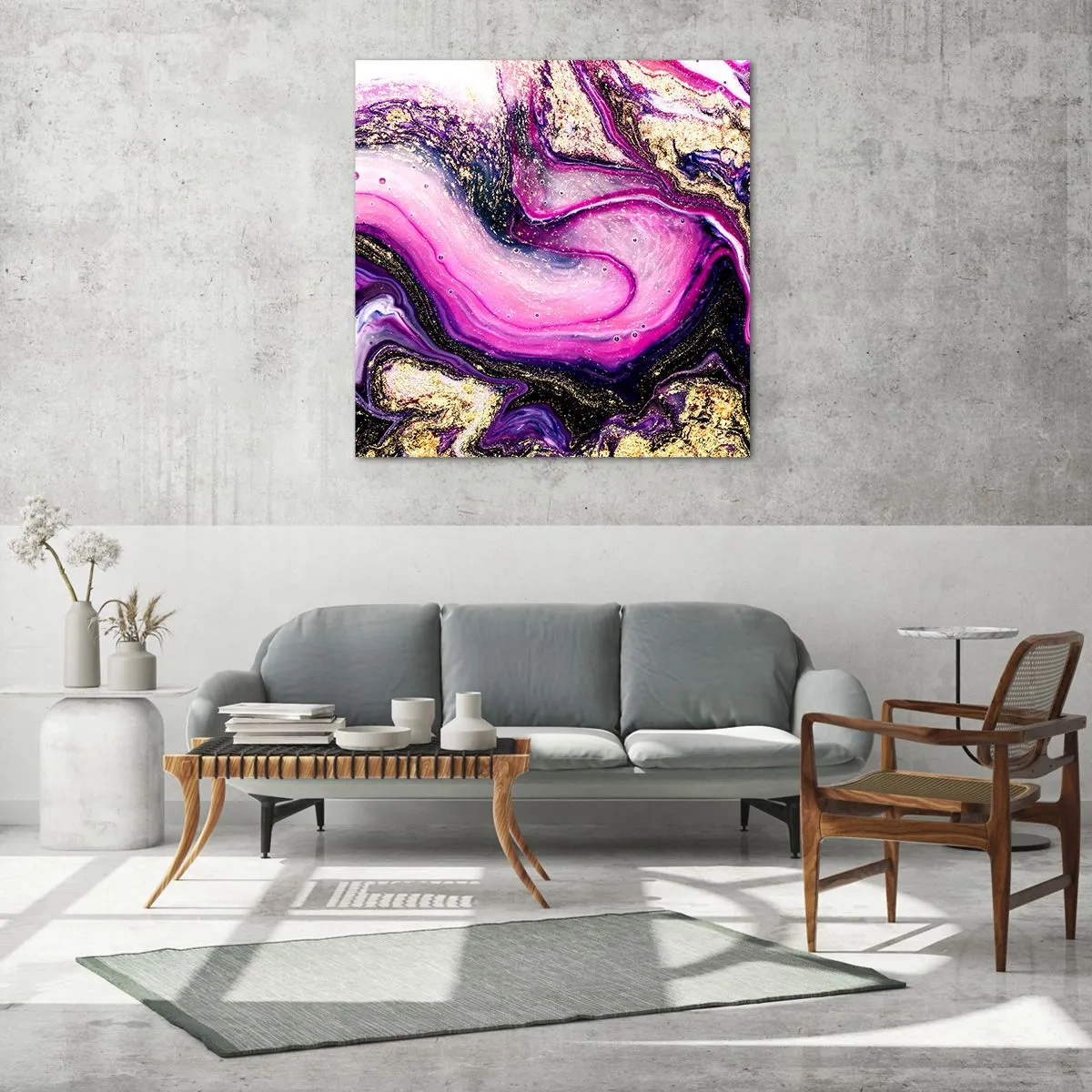 Obraz na szkle - Chwila za kulisami - 40x40 cm