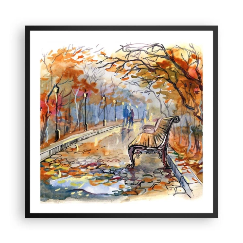 Plakat w czarnej ramie - Razem powędrować w jesień - 60x60 cm