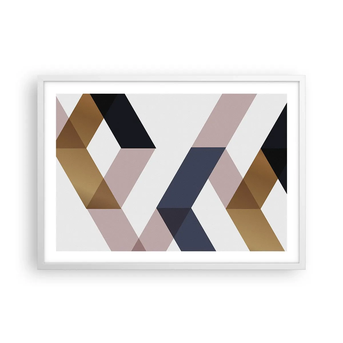 Plakat w białej ramie - Płaszczyzny i kąty - 70x50 cm