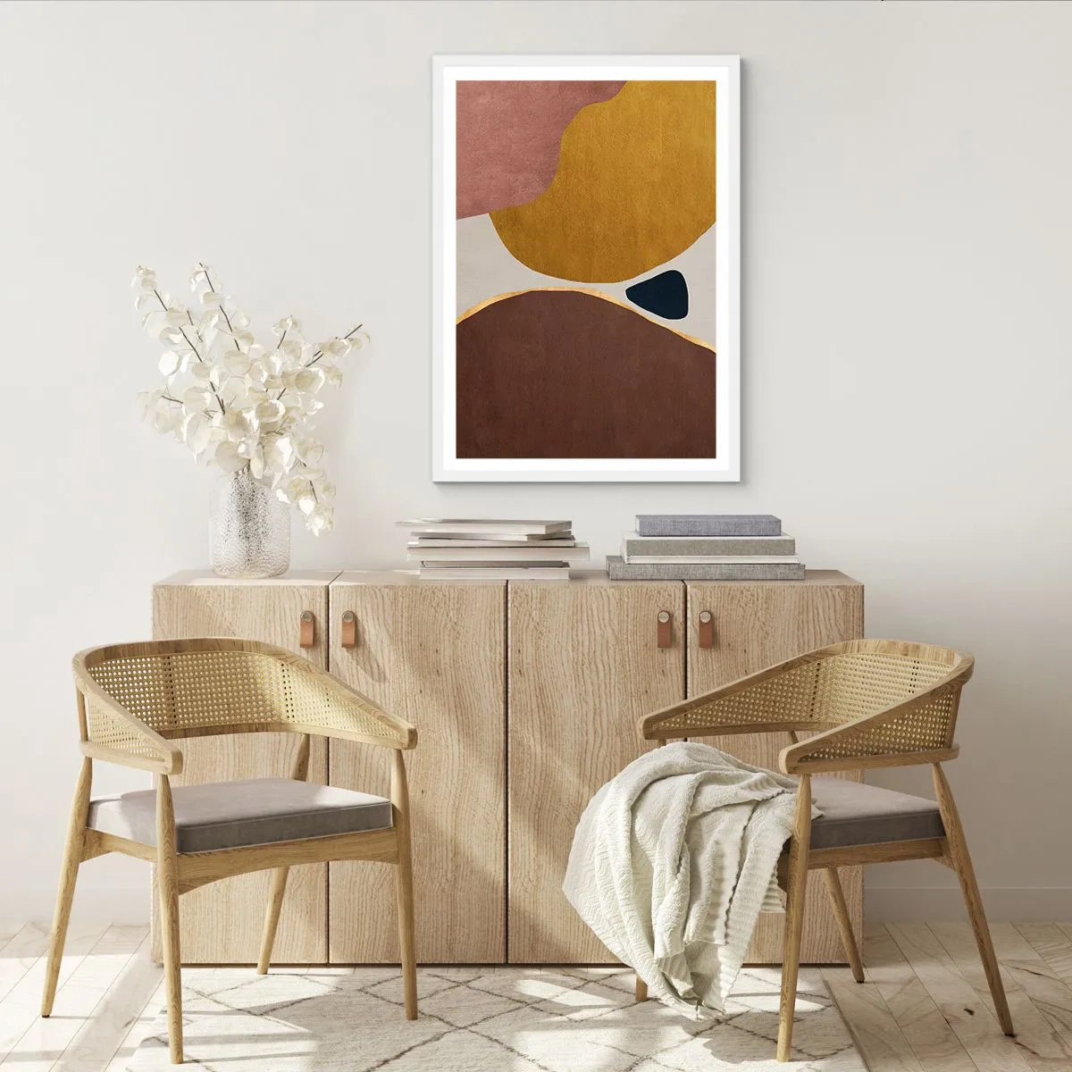 Plakat w białej ramie - Abstrakcja – miejsce w przestrzeni - 40x50 cm